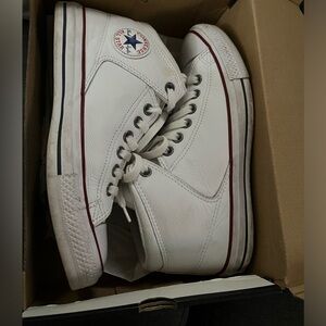 Unisex white converse high tops
